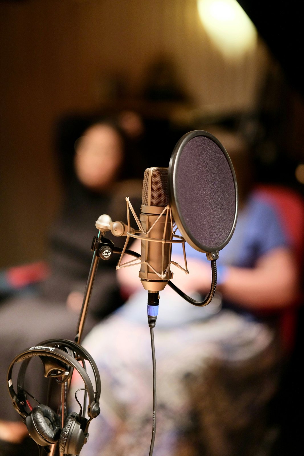 Micrófono profesional en estudio de grabación